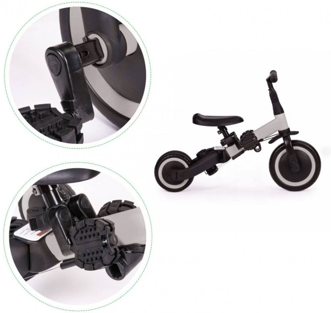 Детский беговел-велосипед 6в1 с родительской ручкой, серый - TR008-GREY Детский беговел-велосипед 6в1 с родительской ручкой, серый - TR008-GREY