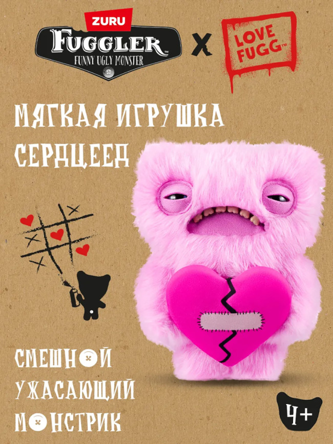 Мягкая игрушка FUGGLER Пучеглазик Сердцееды - 15711D Мягкая игрушка FUGGLER Пучеглазик Сердцееды - 15711D