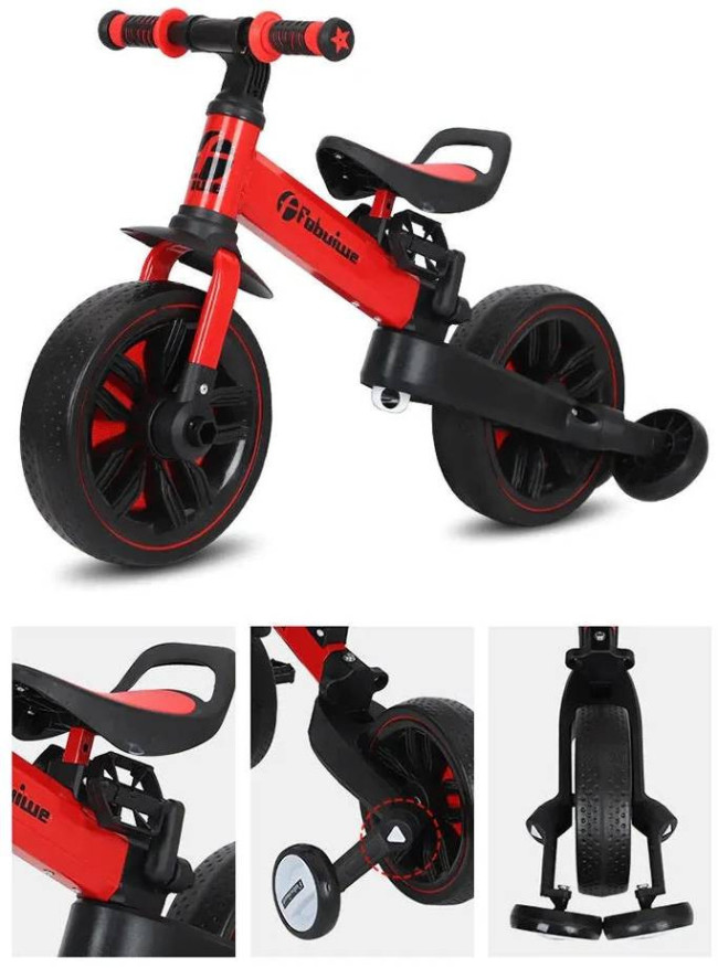 Детский велосипед-беговел 4 в 1 Fobuiwe 110 с родительской ручкой - FB-110-PLUS-RED Детский велосипед-беговел 4 в 1 Fobuiwe 110 с родительской ручкой - FB-110-PLUS-RED