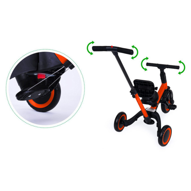 Детский беговел-велосипед 4в1 с родительской ручкой, красный - TR007-RED Детский беговел-велосипед 4в1 с родительской ручкой, красный - TR007-RED