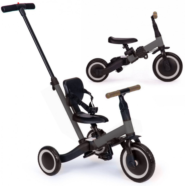 Детский беговел-велосипед 4в1 с родительской ручкой, темно-серый - TR007-DARK-GREY Детский беговел-велосипед 4в1 с родительской ручкой, темно-серый - TR007-DARK-GREY