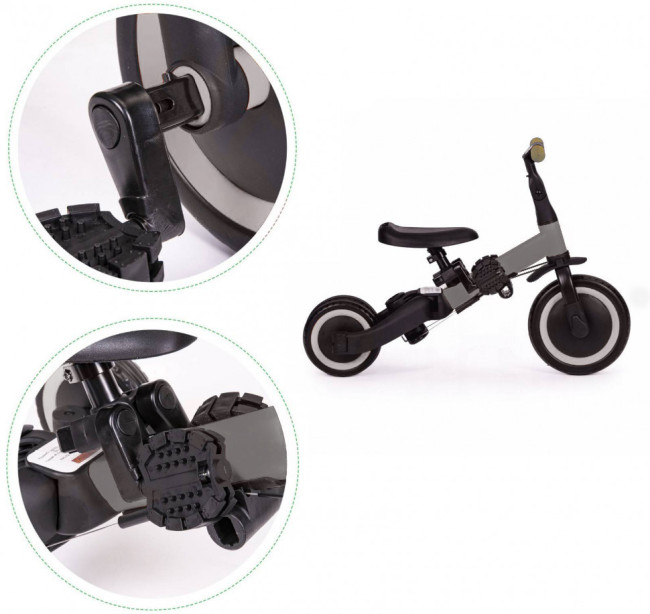 Детский беговел-велосипед 4в1 с родительской ручкой, темно-серый - TR007-DARK-GREY Детский беговел-велосипед 4в1 с родительской ручкой, темно-серый - TR007-DARK-GREY