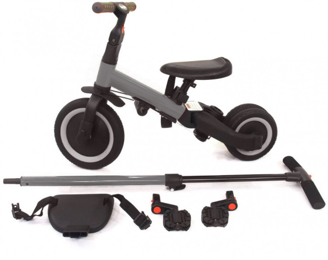 Детский беговел-велосипед 4в1 с родительской ручкой, темно-серый - TR007-DARK-GREY Детский беговел-велосипед 4в1 с родительской ручкой, темно-серый - TR007-DARK-GREY