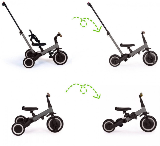 Детский беговел-велосипед 4в1 с родительской ручкой, темно-серый - TR007-DARK-GREY Детский беговел-велосипед 4в1 с родительской ручкой, темно-серый - TR007-DARK-GREY