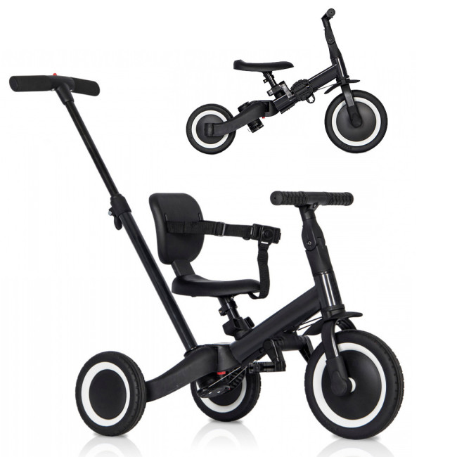 Детский беговел-велосипед 4в1 с родительской ручкой, черный - TR007-BLACK Детский беговел-велосипед 4в1 с родительской ручкой, черный - TR007-BLACK