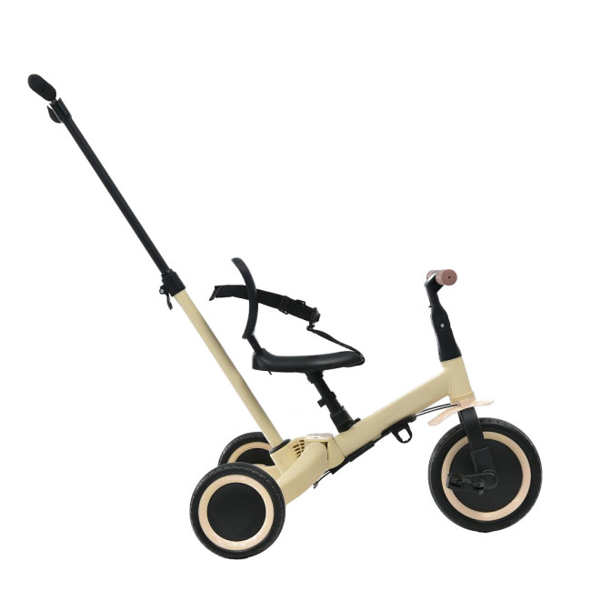 Детский беговел-велосипед 4в1 с родительской ручкой, бежевый - TR007-BEIGE Детский беговел-велосипед 4в1 с родительской ручкой, бежевый - TR007-BEIGE