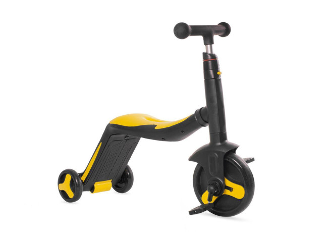 Детский самокат-беговел с музыкой 3в1 (самокат, беговел, велосипед) - FL-868 черно-желтый Детский самокат-беговел с музыкой 3в1 (самокат, беговел, велосипед) - FL-868 черно-желтый