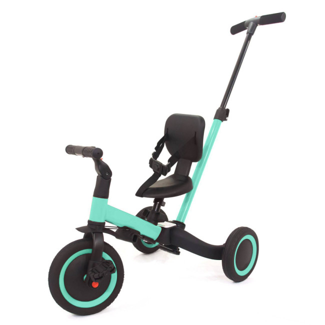 Детский беговел-велосипед 4в1 с родительской ручкой, зеленый - TR007-CYAN Детский беговел-велосипед 4в1 с родительской ручкой, зеленый - TR007-CYAN