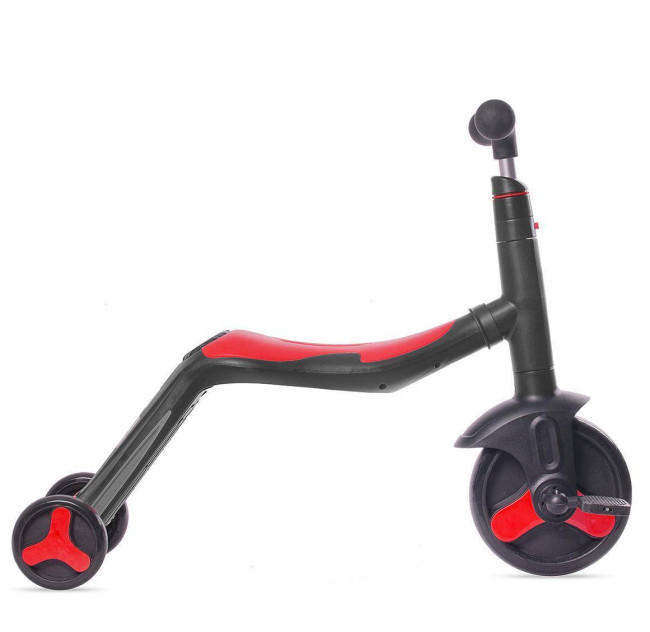 Детский самокат-беговел с музыкой 3в1 (самокат, беговел, велосипед) - FL-868 черно-красный Детский самокат-беговел с музыкой 3в1 (самокат, беговел, велосипед) - FL-868 черно-красный