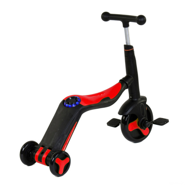 Детский самокат-беговел с музыкой 3в1 (самокат, беговел, велосипед) - FL-868 черно-красный Детский самокат-беговел с музыкой 3в1 (самокат, беговел, велосипед) - FL-868 черно-красный