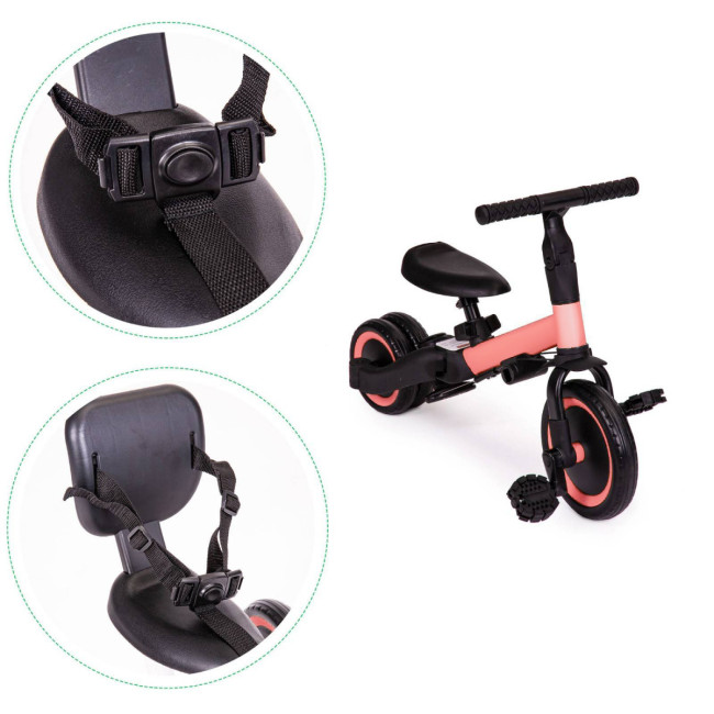 Детский беговел-велосипед 4в1 с родительской ручкой, розовый - TR007-PINK Детский беговел-велосипед 4в1 с родительской ручкой, розовый - TR007-PINK