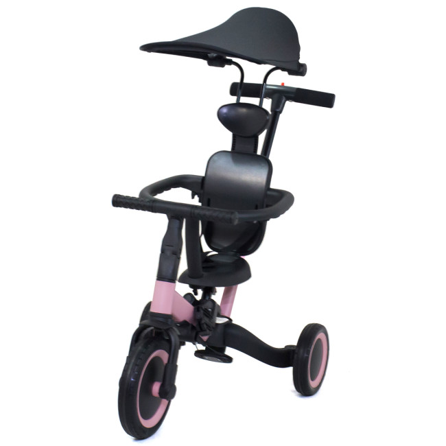 Детский беговел-велосипед 8в1 с крышей и ручкой, розовый - TR008C-PINK Детский беговел-велосипед 8в1 с крышей и ручкой, розовый - TR008C-PINK