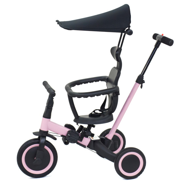 Детский беговел-велосипед 8в1 с крышей и ручкой, розовый - TR008C-PINK Детский беговел-велосипед 8в1 с крышей и ручкой, розовый - TR008C-PINK