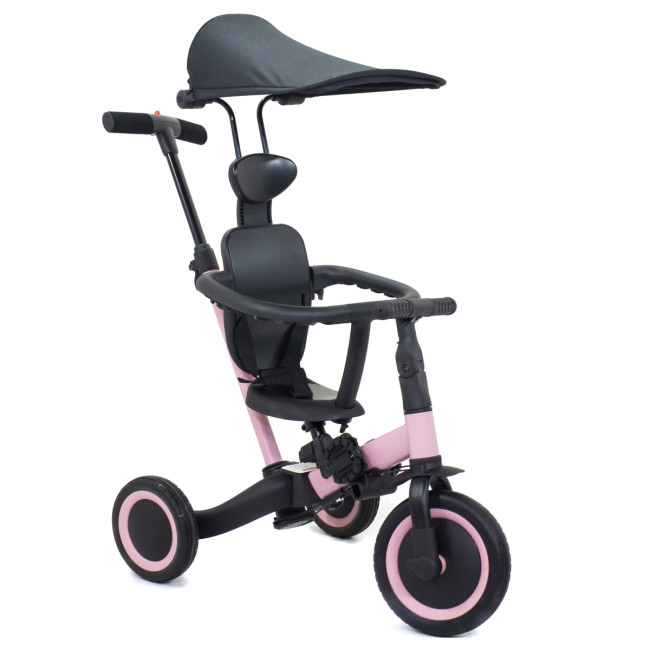 Детский беговел-велосипед 8в1 с крышей и ручкой, розовый - TR008C-PINK Детский беговел-велосипед 8в1 с крышей и ручкой, розовый - TR008C-PINK