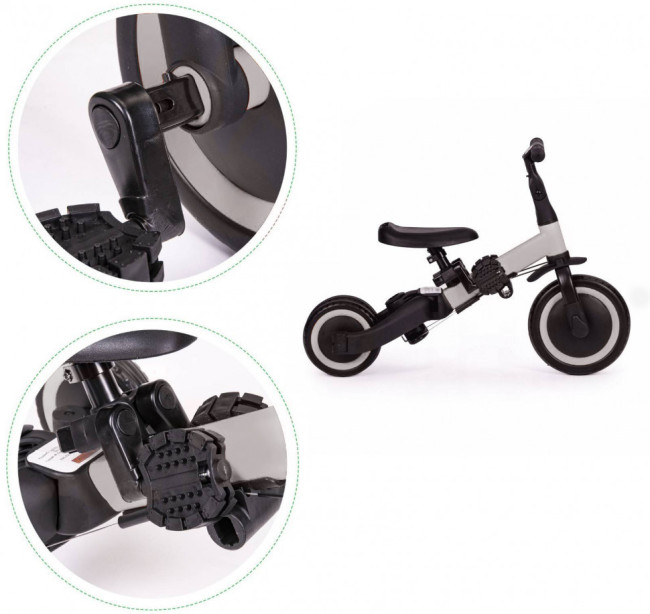 Детский беговел-велосипед 8в1 с крышей и ручкой, серый - TR008C-GREY Детский беговел-велосипед 8в1 с крышей и ручкой, серый - TR008C-GREY