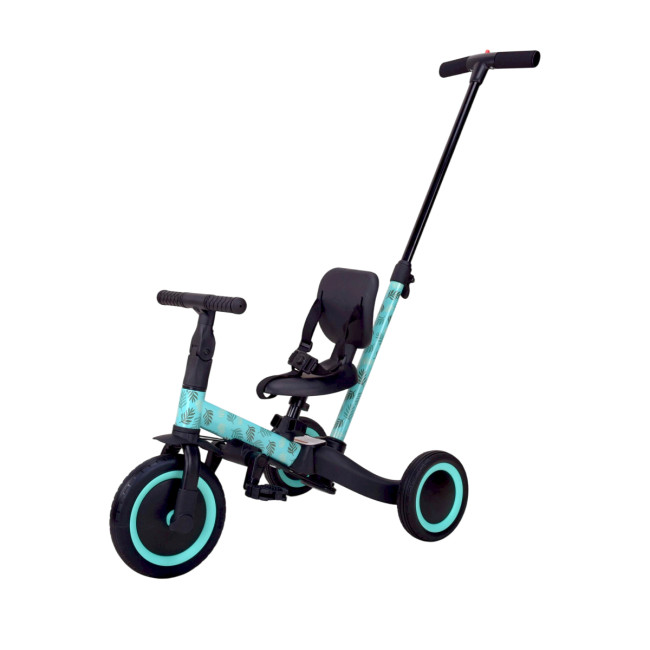 Детский беговел-велосипед 4в1 с родительской ручкой, зеленый с рисунком - TR007-CYAN-PAINT Детский беговел-велосипед 4в1 с родительской ручкой, зеленый с рисунком - TR007-CYAN-PAINT