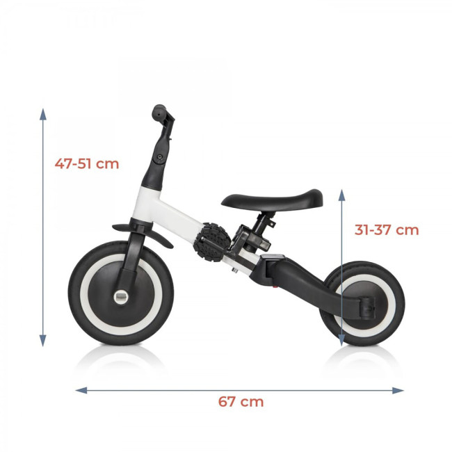 Детский беговел-велосипед 6в1 с родительской ручкой, белый - TR008-WHITE Детский беговел-велосипед 6в1 с родительской ручкой, белый - TR008-WHITE