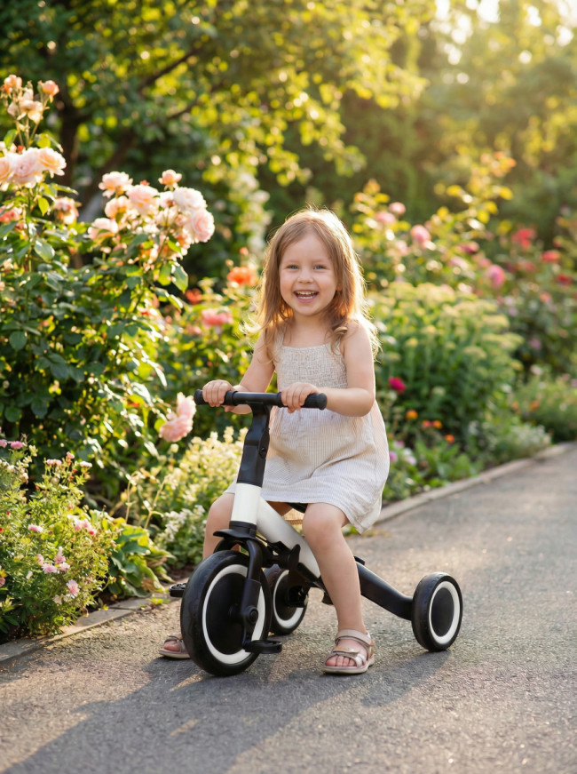 Детский беговел-велосипед 6в1 с родительской ручкой, белый - TR008-WHITE Детский беговел-велосипед 6в1 с родительской ручкой, белый - TR008-WHITE
