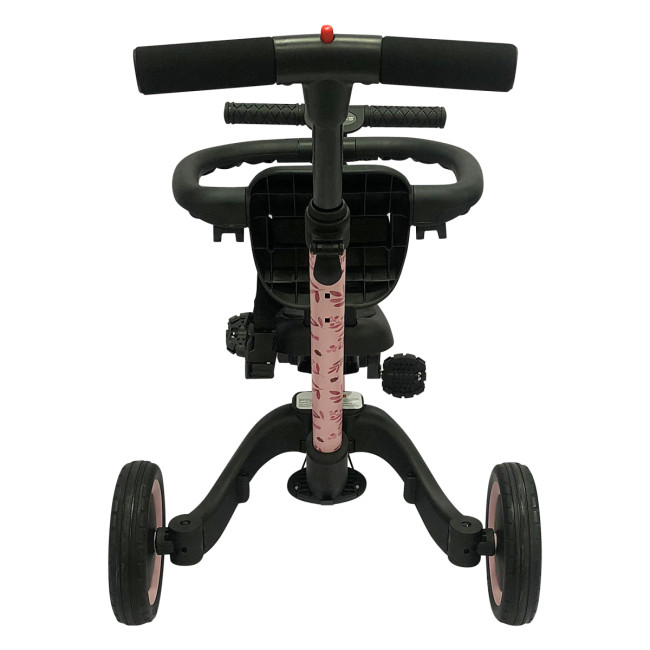Детский беговел-велосипед 6в1 с родительской ручкой, розовый с рисунком - TR008-PINK-PAINT