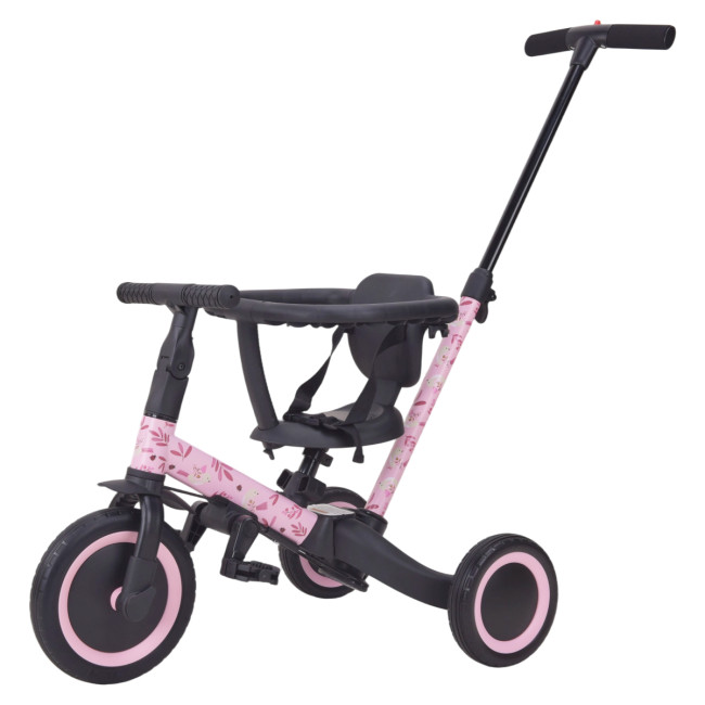 Детский беговел-велосипед 6в1 с родительской ручкой, розовый с рисунком - TR008-PINK-PAINT Детский беговел-велосипед 6в1 с родительской ручкой, розовый с рисунком - TR008-PINK-PAINT