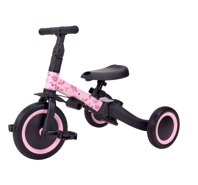 Детский беговел-велосипед 6в1 с родительской ручкой, розовый с рисунком - TR008-PINK-PAINT Детский беговел-велосипед 6в1 с родительской ручкой, розовый с рисунком - TR008-PINK-PAINT