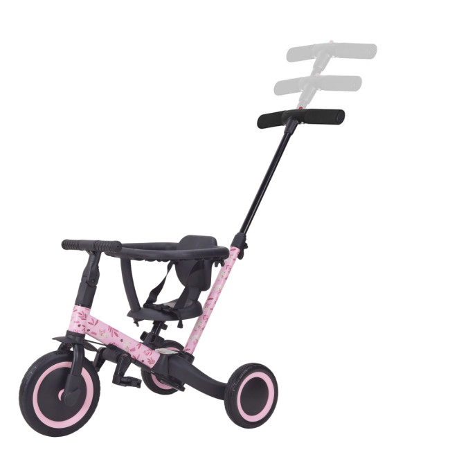Детский беговел-велосипед 6в1 с родительской ручкой, розовый с рисунком - TR008-PINK-PAINT Детский беговел-велосипед 6в1 с родительской ручкой, розовый с рисунком - TR008-PINK-PAINT