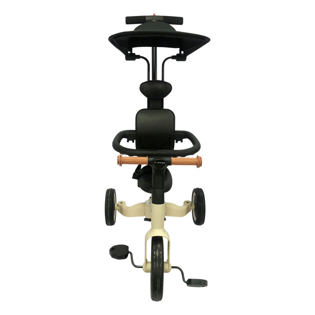 Детский беговел-велосипед 8в1 с крышей и ручкой, бежевый - TR010-BEIGE