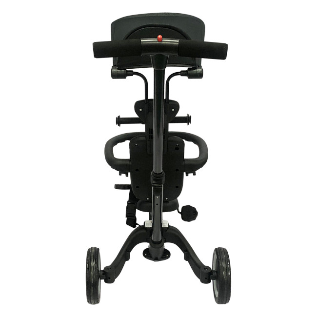 Детский беговел-велосипед 8в1 с крышей и ручкой, черный - TR010-BLACK