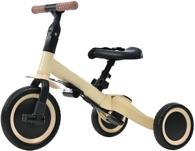 Детский беговел-велосипед 8в1 с крышей и ручкой, бежевый - TR008C-BEIGE Детский беговел-велосипед 8в1 с крышей и ручкой, бежевый - TR008C-BEIGE