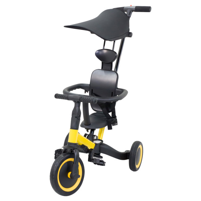 Детский беговел-велосипед 8в1 с крышей и ручкой, желтый - TR008C-YELLOW Детский беговел-велосипед 8в1 с крышей и ручкой, желтый - TR008C-YELLOW