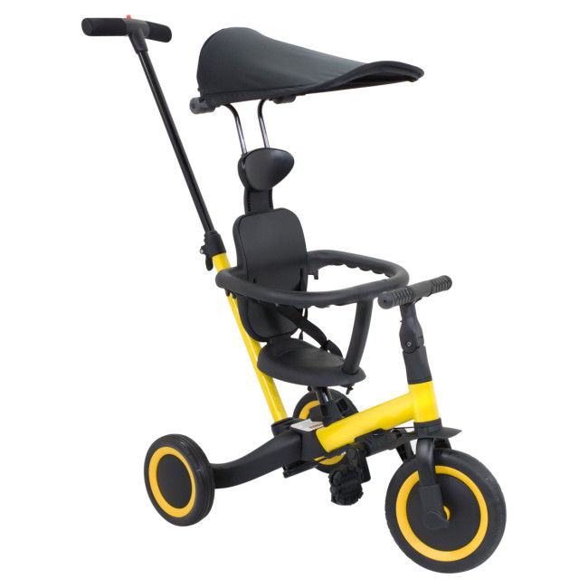 Детский беговел-велосипед 8в1 с крышей и ручкой, желтый - TR008C-YELLOW Детский беговел-велосипед 8в1 с крышей и ручкой, желтый - TR008C-YELLOW