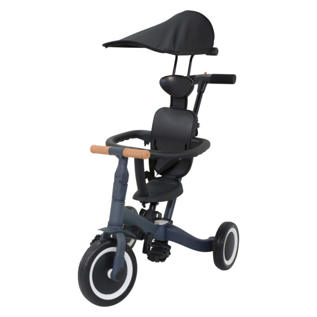 Детский беговел-велосипед 8в1 с крышей и ручкой, темно-серый - TR008C-DARK-GREY Детский беговел-велосипед 8в1 с крышей и ручкой, темно-серый - TR008C-DARK-GREY