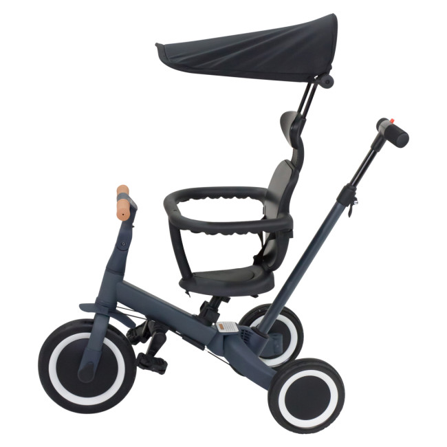 Детский беговел-велосипед 8в1 с крышей и ручкой, темно-серый - TR008C-DARK-GREY Детский беговел-велосипед 8в1 с крышей и ручкой, темно-серый - TR008C-DARK-GREY