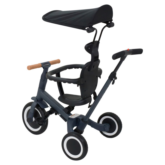 Детский беговел-велосипед 8в1 с крышей и ручкой, темно-серый - TR008C-DARK-GREY Детский беговел-велосипед 8в1 с крышей и ручкой, темно-серый - TR008C-DARK-GREY