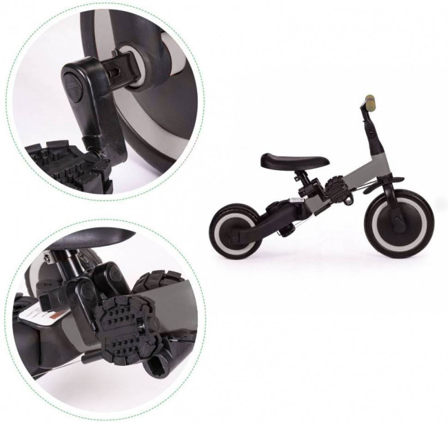 Детский беговел-велосипед 8в1 с крышей и ручкой, темно-серый - TR008C-DARK-GREY Детский беговел-велосипед 8в1 с крышей и ручкой, темно-серый - TR008C-DARK-GREY